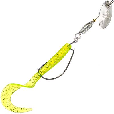 Chartreuse Silver Flake Lil' Curly WeedRunners™ Silver