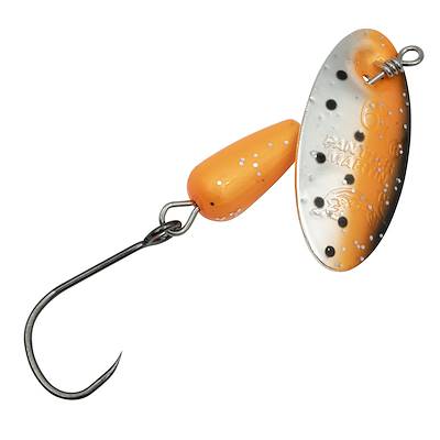 Barbless Single Hook  Orange Silver Speckled