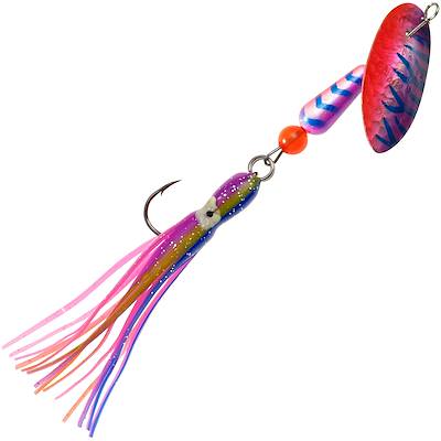 HMR UV Purple/Flo-Red Salmon & Steelhead Hammered Hoochie Skirt