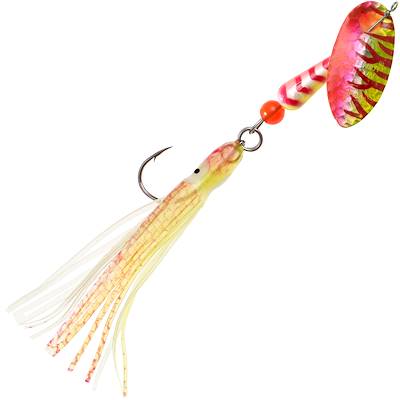 HMR UV Yellow/Flo-Red Salmon & Steelhead Hammered Hoochie Skirt